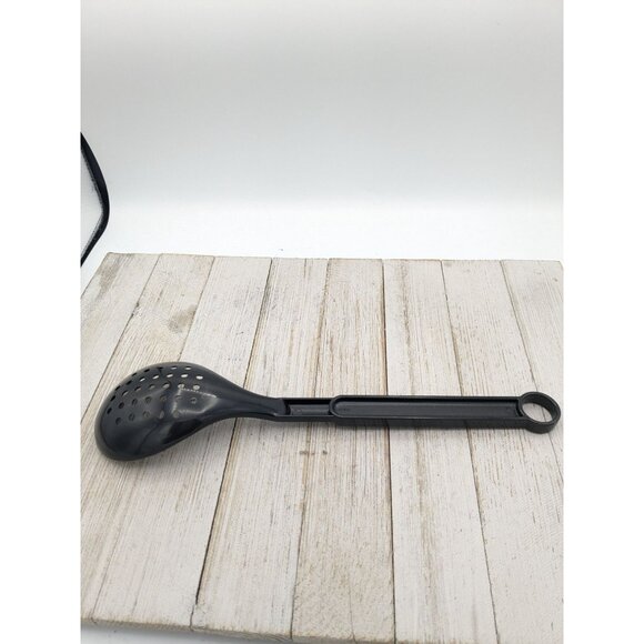 Farberware Slotted Holes Spoon Black 11 3/4" Spoon Serving - Picture 2 of 6